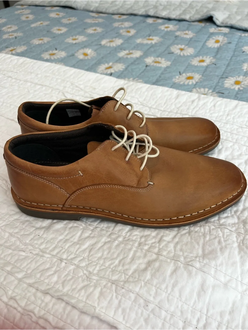 NEW Steve Madden Harpoon Men's Oxford Tan Leather Lace Up Shoes Size 11.5